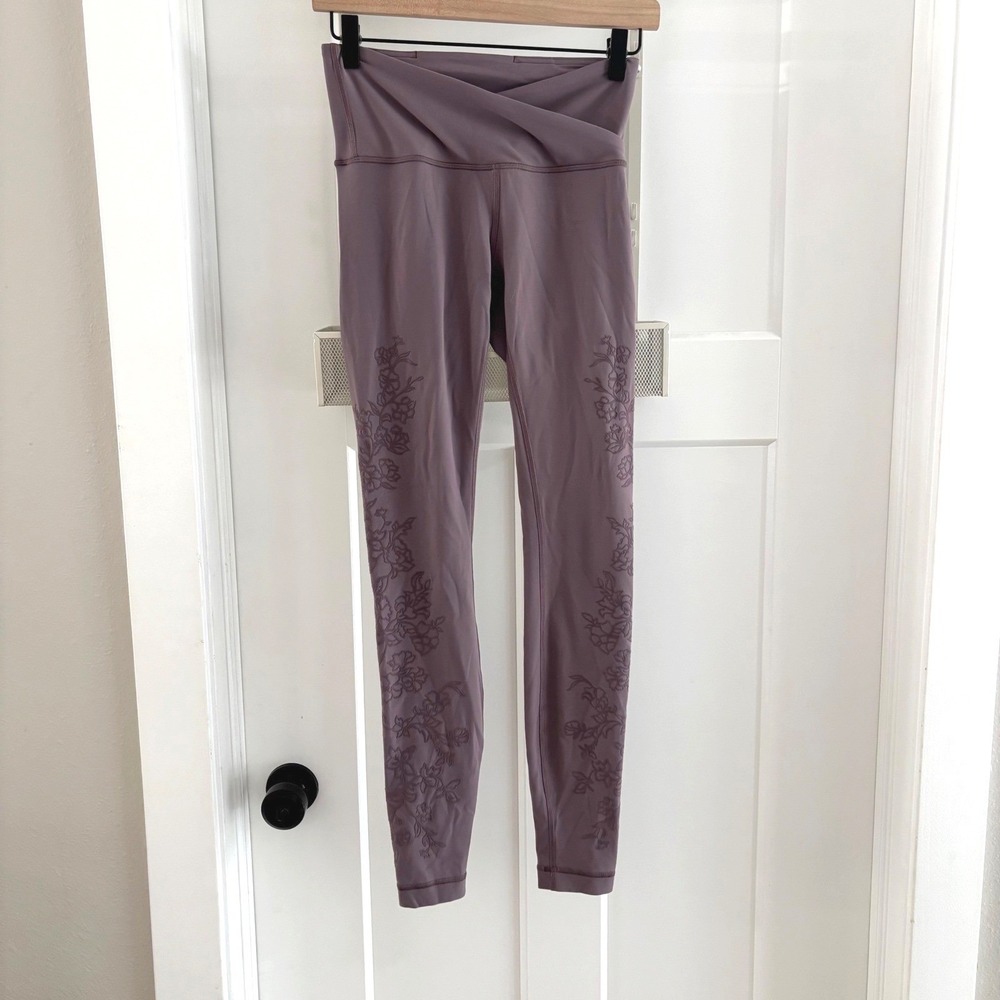 Lululemon Always on High-Rise Tight 28" Flocked Frosted Mulberry Floral Purple 4